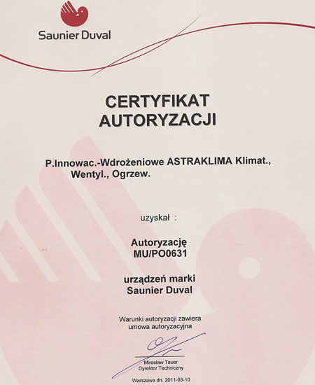 Certyfikat Super Hydraulik Wrocław